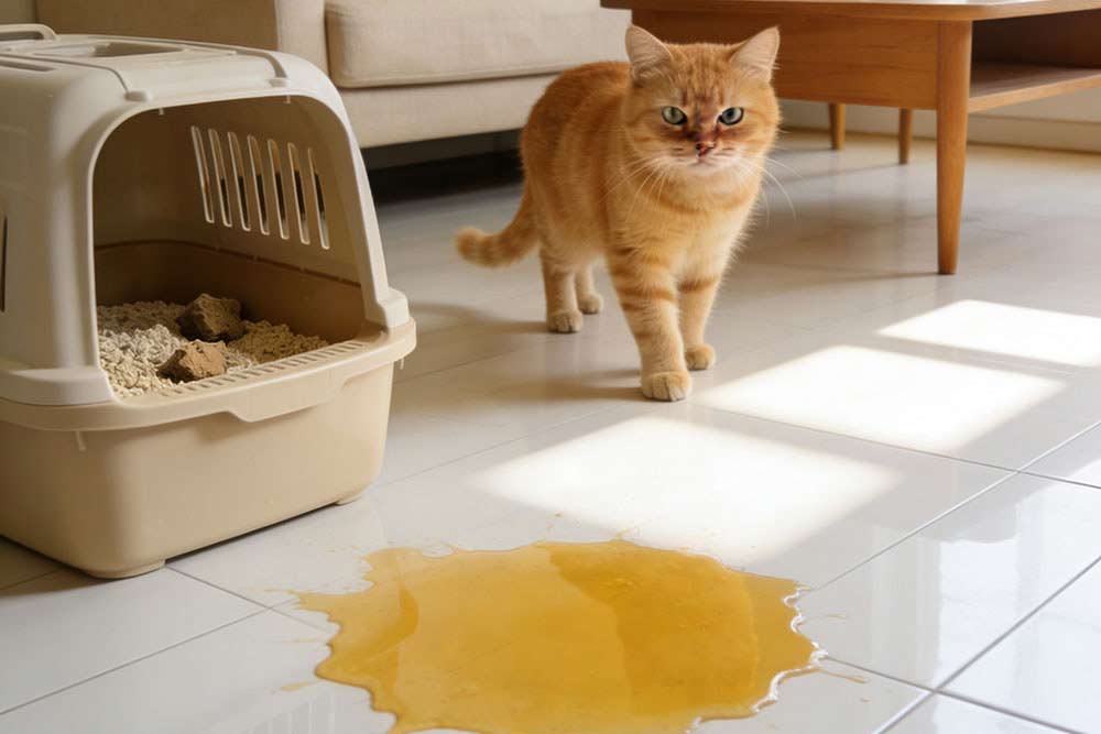 Cat Peeing Outside Litter Box? 3 Reasons & Vet-Approved Fixes