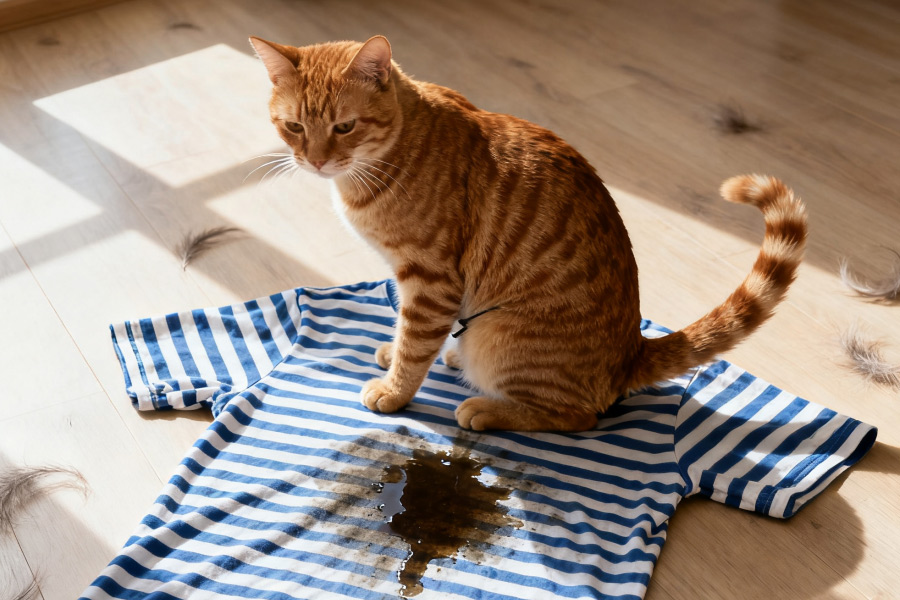 Cat Peeing on Clothes? 5 Reasons Why & How to Stop It